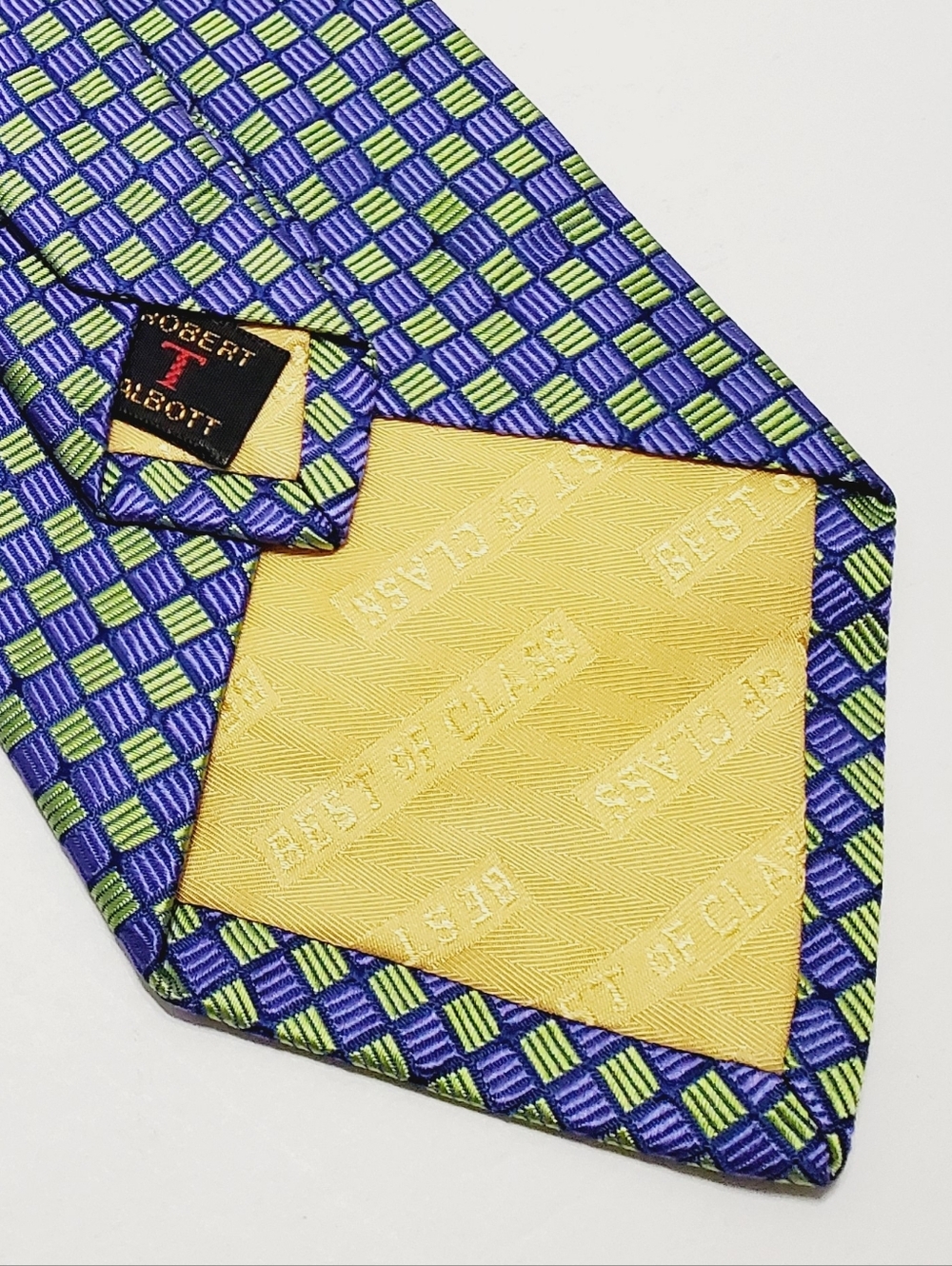 Robert Talbott Blue Basketweave Pattern Men's Silk Neck Tie Best of Class - Picture 4 of 5
